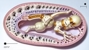 Desarrollo embrionario: ilustración científica detallada y vibrante